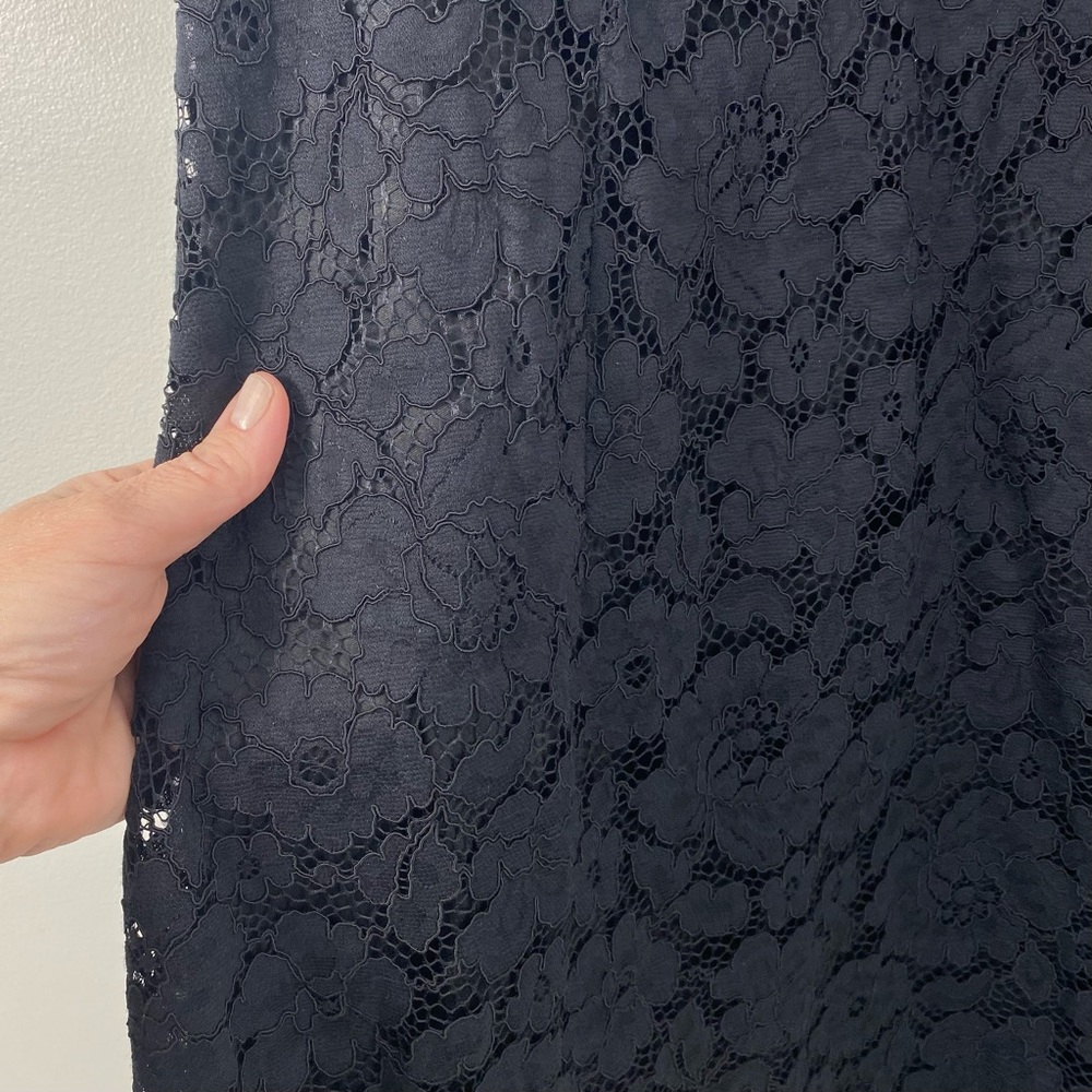 Lark & Ro Black Floral Lace Overlay Cocktail Dress LBD Little Black Dress 12 - Picture 6 of 15